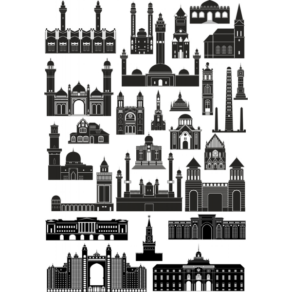 Meraviglie Architettoniche Vettoriale Clipart Bundle Meraviglie Architettoniche Vettoriale Clipart Bundle