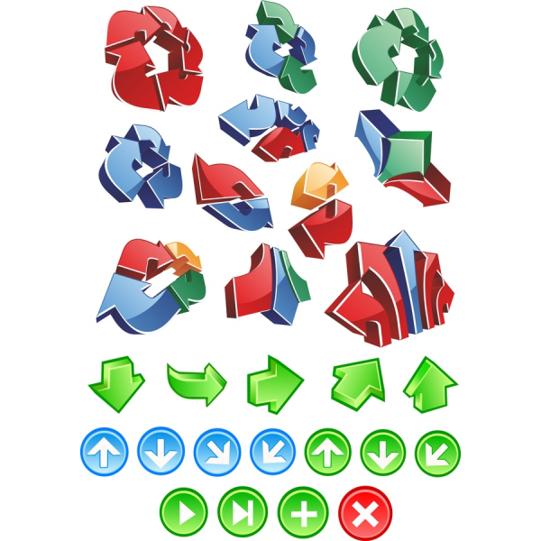 Dynamic Recycling Clipart and Arrow Vector Set Dynamic Recycling Clipart and Arrow Vector Set