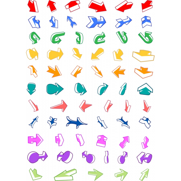 Directional Arrows Vector Clipart Set