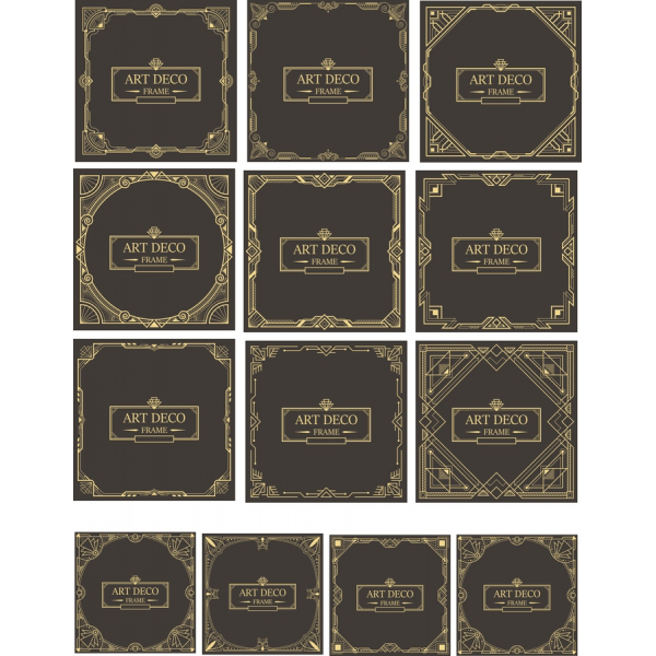 Art Deco Ramme Vektor Set - Elegante Geometriske Mønstre Art Deco Ramme Vektor Set - Elegante Geometriske Mønstre