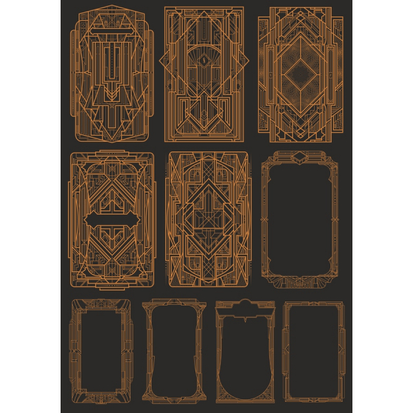 Geometrisk Art Deco-Vektor Clipart Sæt Geometrisk Art Deco-Vektor Clipart Sæt