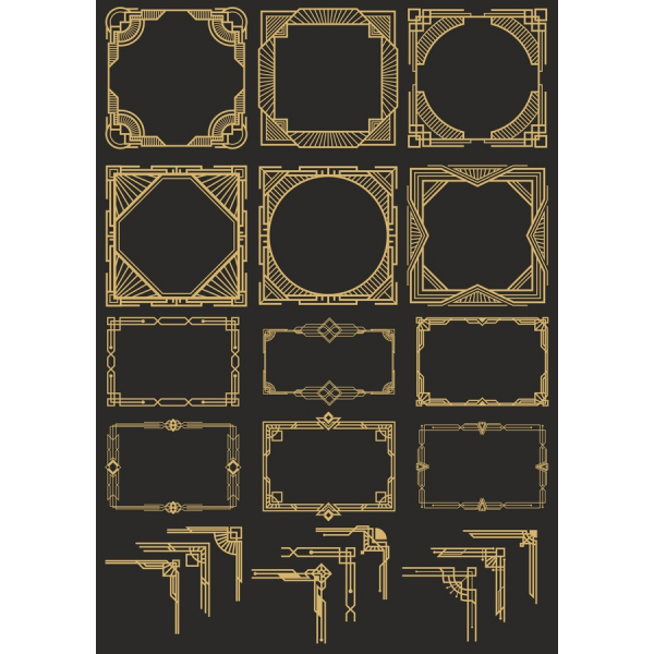 Art Déco Vecteur Clipart Set Art Déco Vecteur Clipart Set