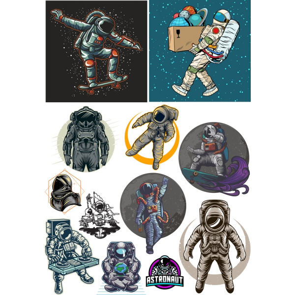 Astronaut Vektor Illustrationer Bundt