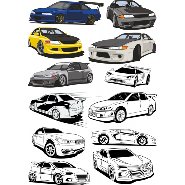 Premium Vector Car Illustrations Set Premium Vector Car Illustrations Set