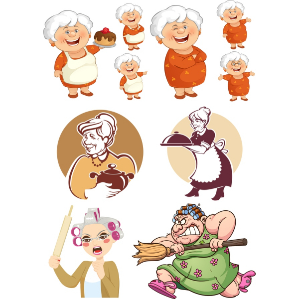 Grandma's Charm Vector Clipart Bundle Grandma's Charm Vector Clipart Bundle
