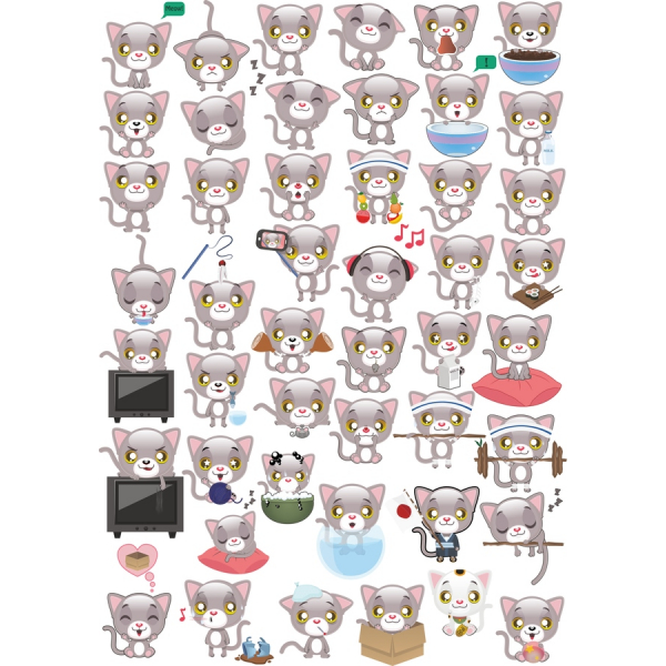 Cute Cat Clipart Bundle - 80 Adorable Vector Illustrations Cute Cat Clipart Bundle - 80 Adorable Vector Illustrations