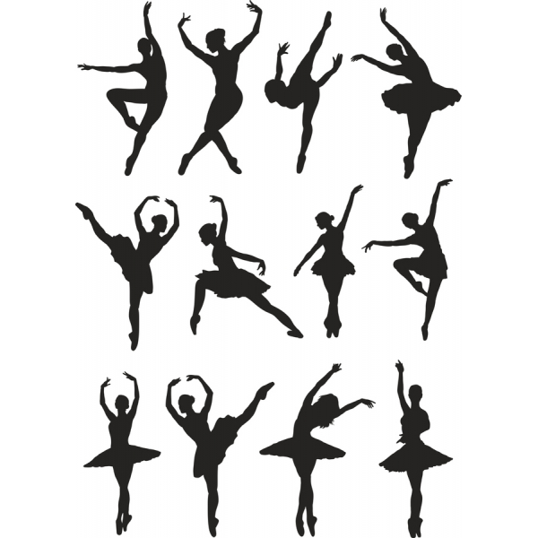 Ballet Silhueta De Clipart De Vetor Definido Ballet Silhueta De Clipart De Vetor Definido