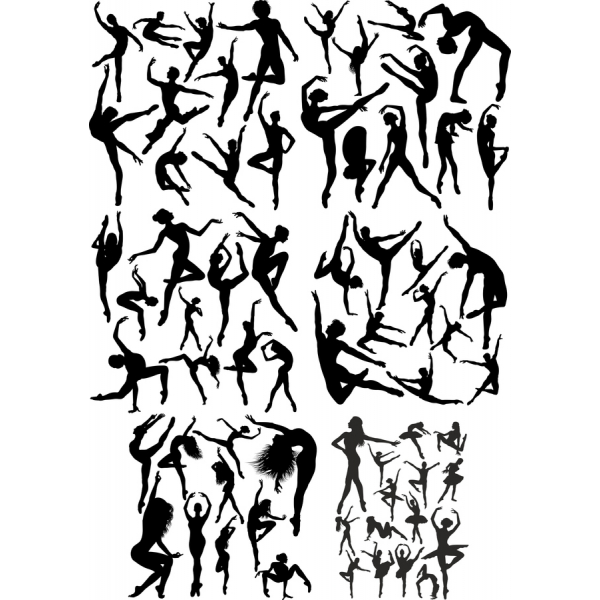 Dancer Silhouettes Vector Clipart Set Dancer Silhouettes Vector Clipart Set