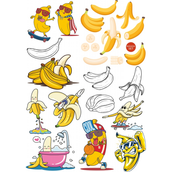 Banana - Spielerische Vektor-Illustrationen Banana - Spielerische Vektor-Illustrationen