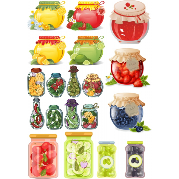 Toples Kesenangan-Set Clipart Vektor Toples Kesenangan-Set Clipart Vektor