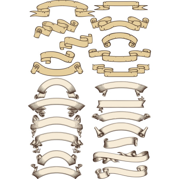 Vintage Ruban Clipart Set - SVG & PNG Bundle Vintage Ruban Clipart Set - SVG & PNG Bundle