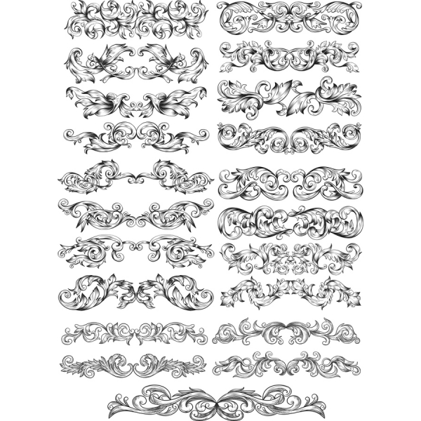 Glæsilegur Íburðarmikill Vektor Cliparts Setja Glæsilegur Íburðarmikill Vektor Cliparts Setja