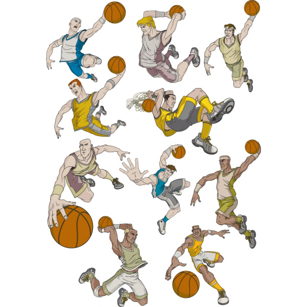 Košarkaš Vektor Clipart Postavio