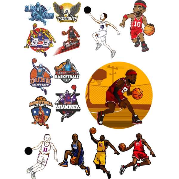 Basketball Vektor Clipart Bundle - Høj Kvalitet Illustrationer