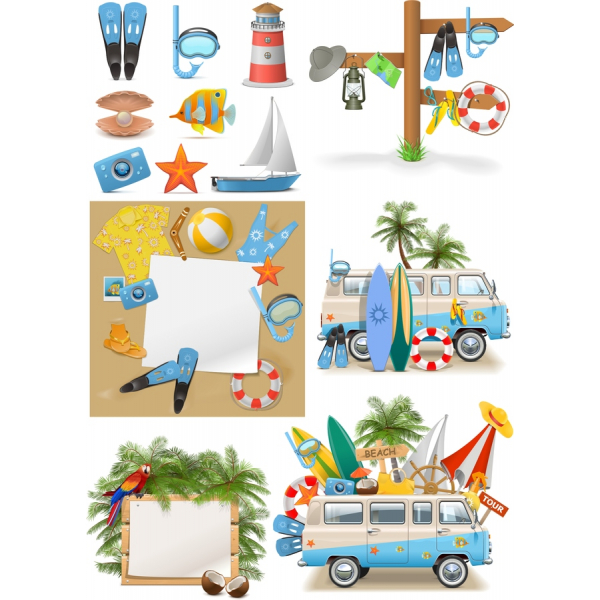 Summer Beach Vector Clipart Bundle Summer Beach Vector Clipart Bundle
