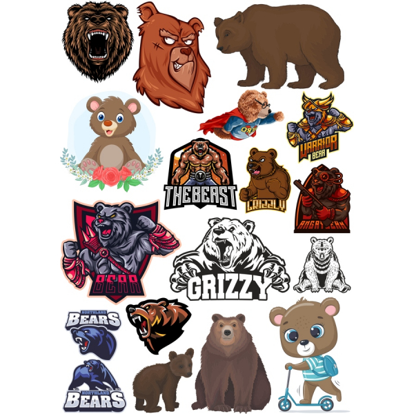 Bear Vector Clipart Bundle - Whimsical & Fierce Bear Illustrations Bear Vector Clipart Bundle - Whimsical & Fierce Bear Illustrations