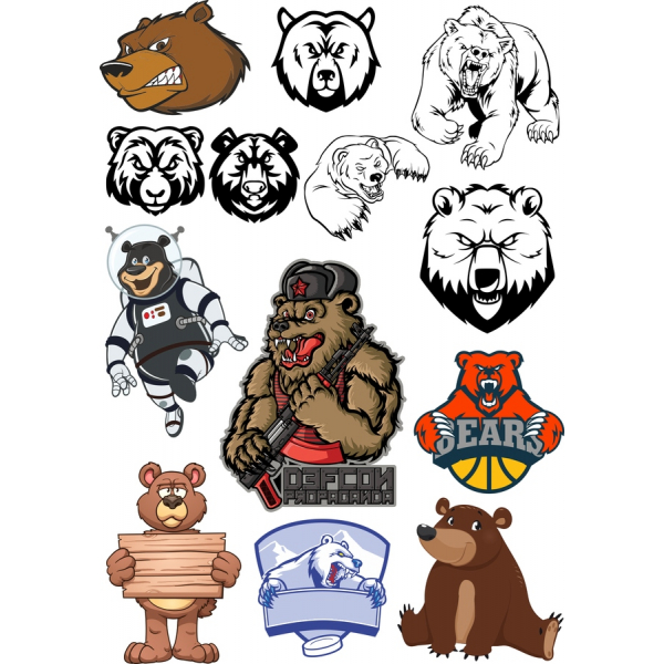 หมีเว็กเตอ Clipart คลังภาพ-ยูนิค SVG&amp;PNG Illustrations