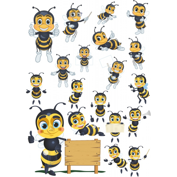 Bee Clipart Bundle - Cute Vector Illustrations Bee Clipart Bundle - Cute Vector Illustrations