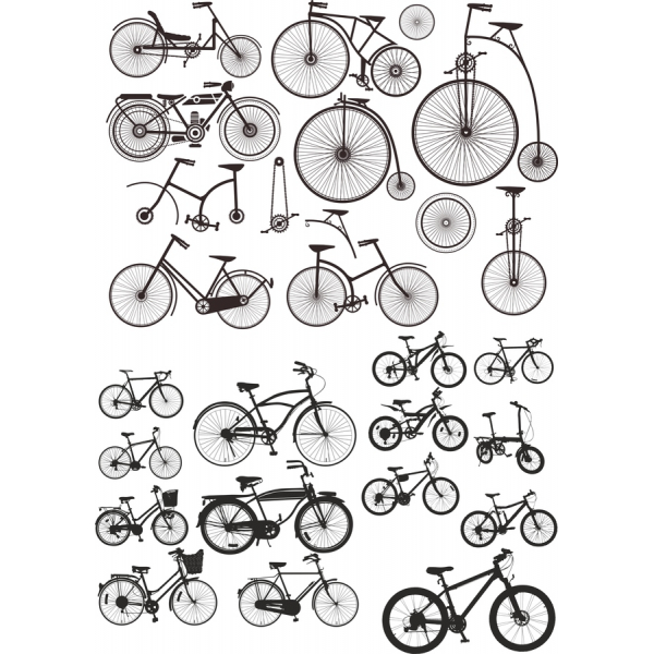 Vintage Cykel Vektor Illustrationer Sæt
