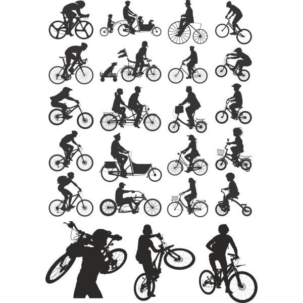 Bicycle Rider Vector Illustrations - Clipart Collection Bicycle Rider Vector Illustrations - Clipart Collection