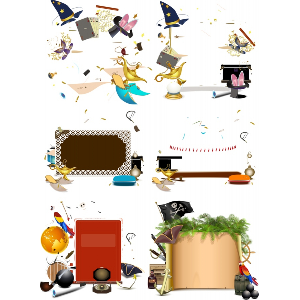 เวทย์มนต์&โจรสลัด Themed เว็กเตอ Clipart ตั้งค่า เวทย์มนต์&โจรสลัด Themed เว็กเตอ Clipart ตั้งค่า