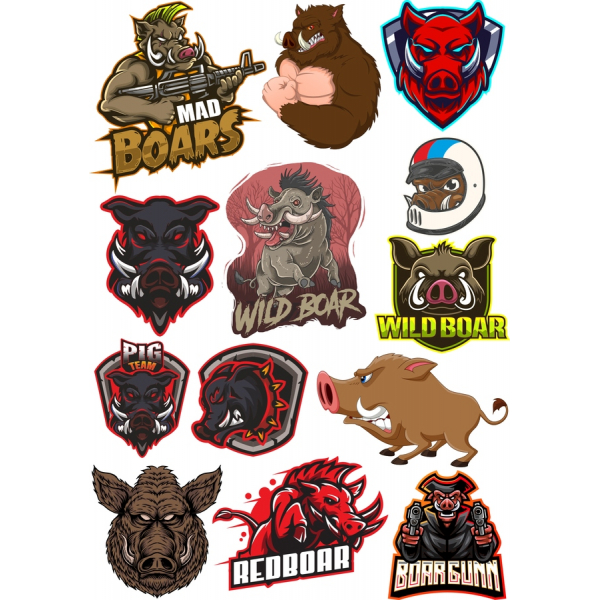 Wild Boar Vector Clipart Collection - Dynamic SVG Illustrations Wild Boar Vector Clipart Collection - Dynamic SVG Illustrations