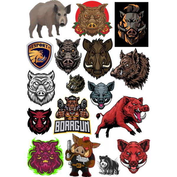 Wektor zestaw klipartów Boar - Unikatowe ilustracje dla kreatywnych projektów Wektor zestaw klipartów Boar - Unikatowe ilustracje dla kreatywnych projektów