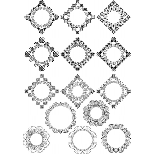 Ornamentale, Vettoriale Clipart Bundle - 16 Disegni Squisiti Ornamentale, Vettoriale Clipart Bundle - 16 Disegni Squisiti