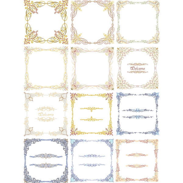 Vyšperkovaný Vektorové Obrázky Clipart Set - Elegantné Ozdobné Rámy