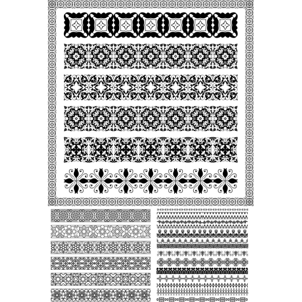 In Bianco e nero Decorativo Vettoriale Clipart Bundle In Bianco e nero Decorativo Vettoriale Clipart Bundle