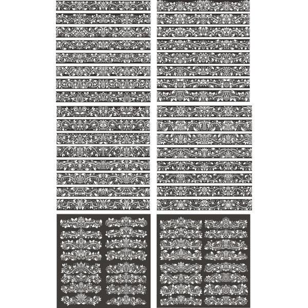 Ornamentais Fronteira De Clipart De Vetor Definido