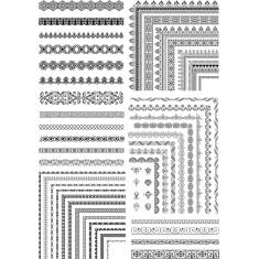 Vintage Dekoratif Kenarlıklar Clipart Seti