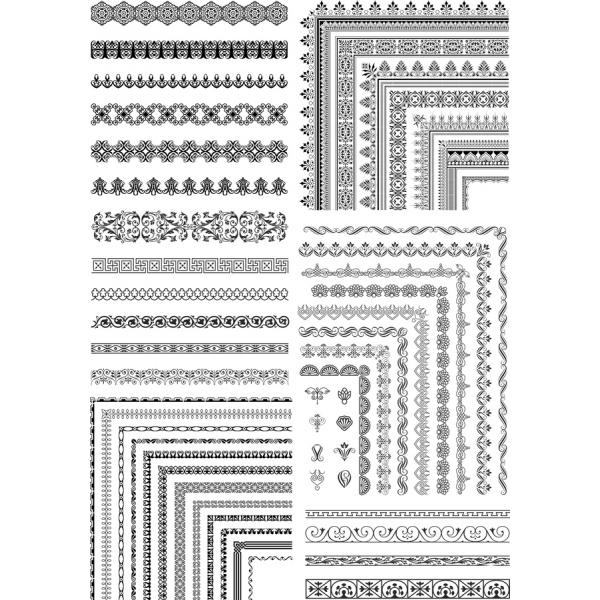 Vintage Decorative Borders Clipart Set Vintage Decorative Borders Clipart Set