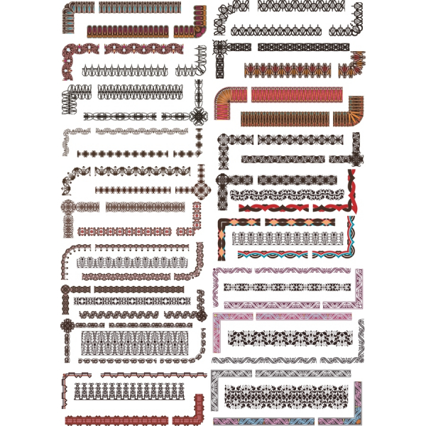 Vintage Decorative Borders Vector Clipart Set Vintage Decorative Borders Vector Clipart Set
