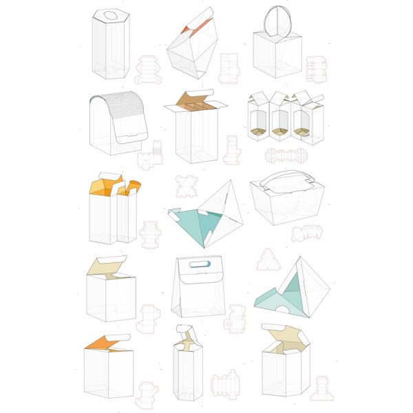 ชั้นยอดเว็กเตอ Illustrations:Innovative Packaging ออกแบบ