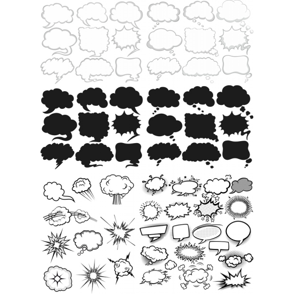 Comic Style Speech Bubbles & Effects Vector Set