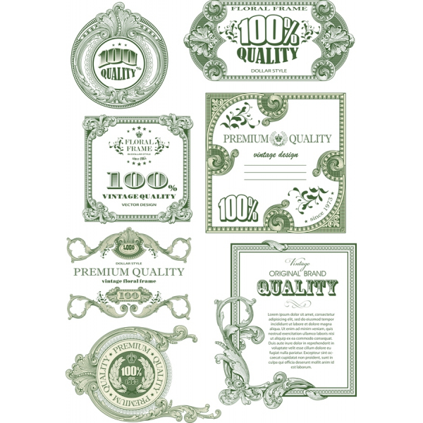 Floreale Certificato Di Qualità Vector Pack | Premium Vintage Illustrazioni Floreale Certificato Di Qualità Vector Pack | Premium Vintage Illustrazioni