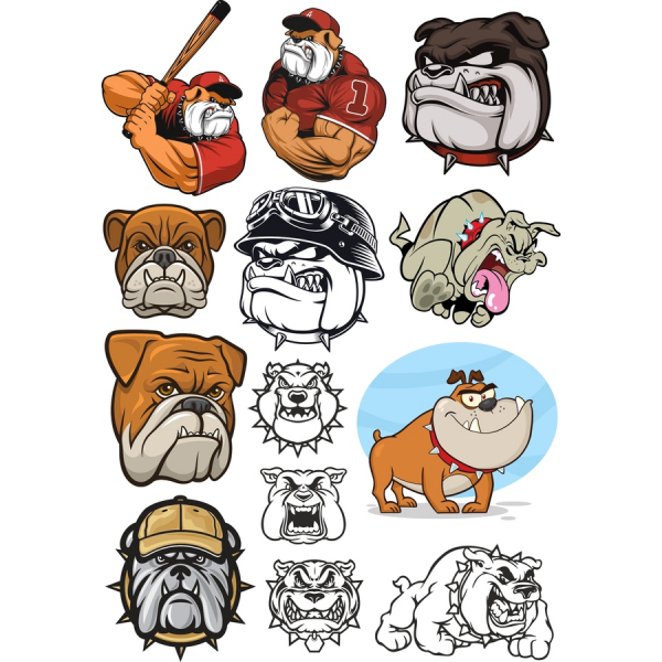 Bundel Clipart Vektor Bulldog-Ilustrasi SVG &amp; PNG
