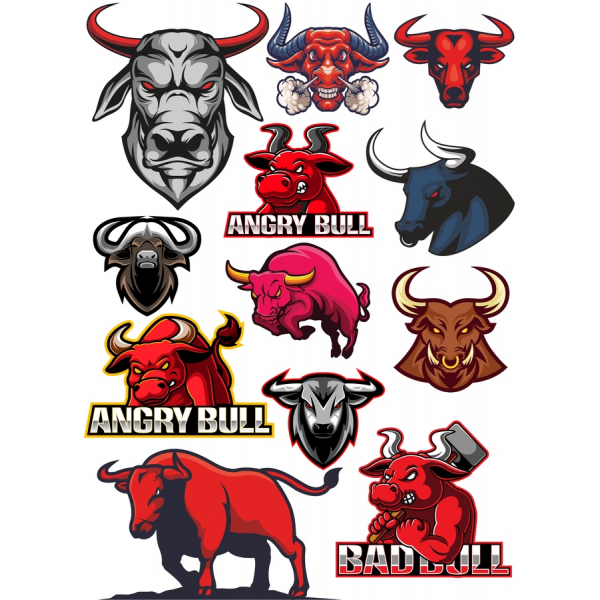 Bull Vector Clipart Set - Unleash Your Creativity Bull Vector Clipart Set - Unleash Your Creativity