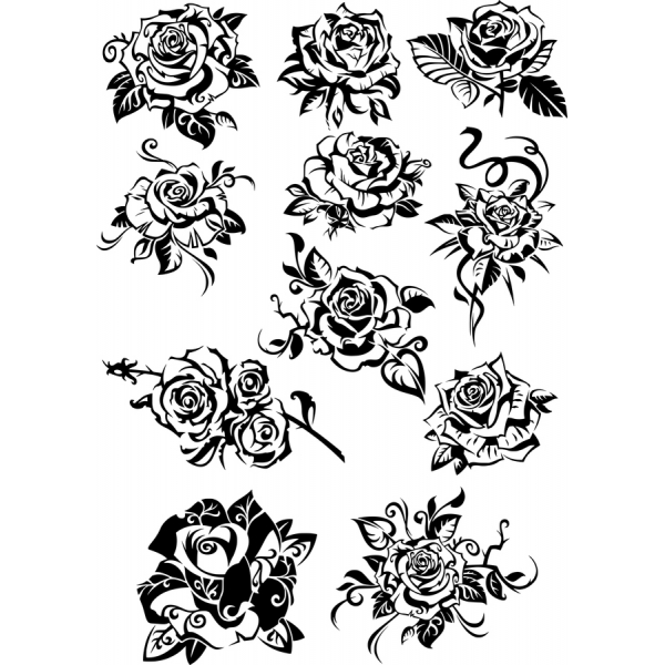 Zestaw klipartów Elegant Rose - 12 Unikalnych ilustracji w formacie SVG i PNG Zestaw klipartów Elegant Rose - 12 Unikalnych ilustracji w formacie SVG i PNG