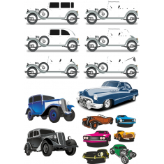 Starim Kolima Paket - Klasičan Auto Clipart Kolekciju
