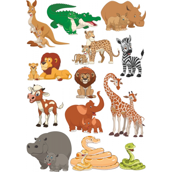 Nuttede Dyr Vektor Clipart Sæt Nuttede Dyr Vektor Clipart Sæt