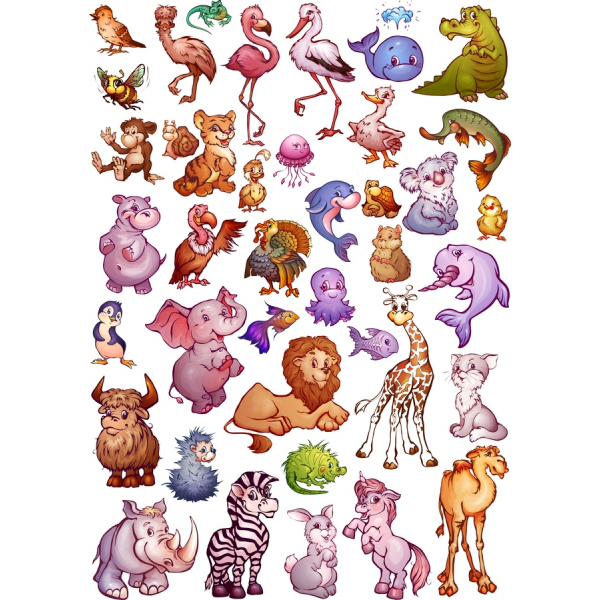 Sjove og Farverige Dyr Clipart Vektorer - Perfekt til Kreative Projekter!