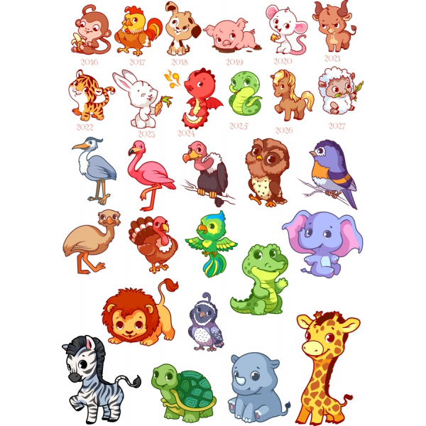 Vektor-Tiere-Clipart-Set - Entzückende Tier Illustrationen Vektor-Tiere-Clipart-Set - Entzückende Tier Illustrationen