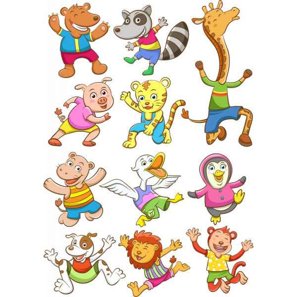 Giocoso Animale Vettore di Raccolta per i Bambini Giocoso Animale Vettore di Raccolta per i Bambini