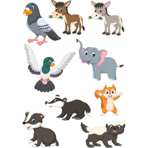 น่ารักสัตว์ Clipart เว็กเตอตั้งค่า น่ารักสัตว์ Clipart เว็กเตอตั้งค่า