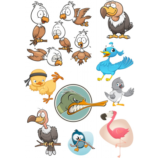 Birds Vector Clipart Bundle - Whimsical Cartoon Illustrations Birds Vector Clipart Bundle - Whimsical Cartoon Illustrations