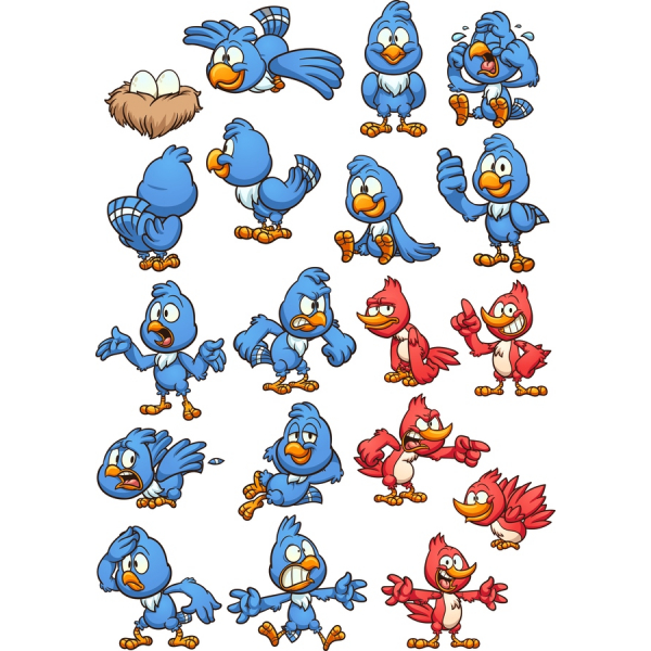 Vector Bird Clipart Bundle - Whimsical and Expressive Illustrations