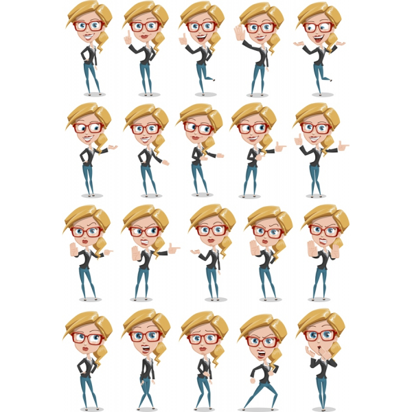 Charmante Geschäftsfrau Vektor-Clipart-Bundle Charmante Geschäftsfrau Vektor-Clipart-Bundle