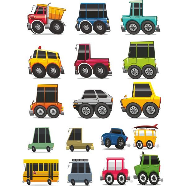 Vivace Vettoriale Veicolo Clipart Set Vivace Vettoriale Veicolo Clipart Set
